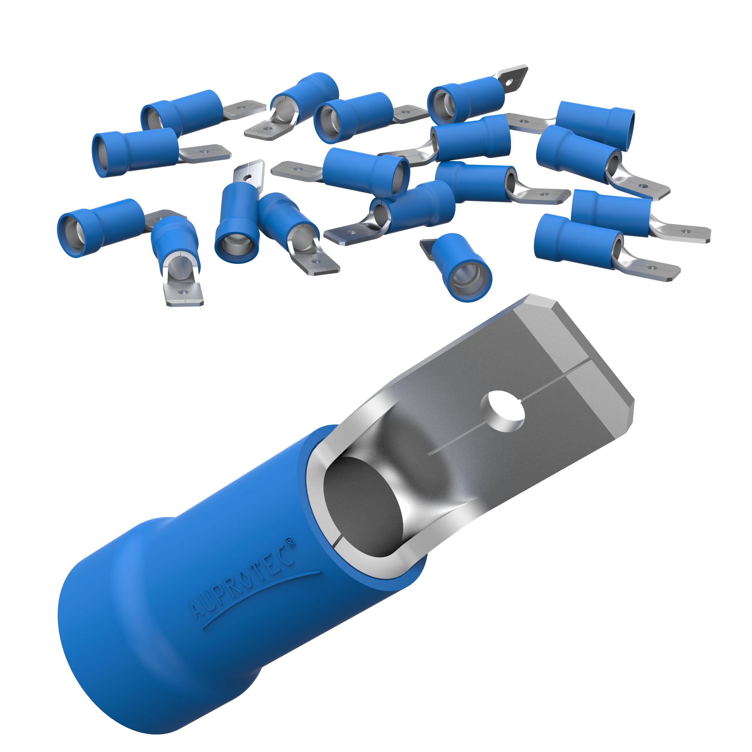 1000 Flachstecker männlich 1,5 - 2,5 mm² Teilisoliert MDD | Steckbreite: 6,3 mm