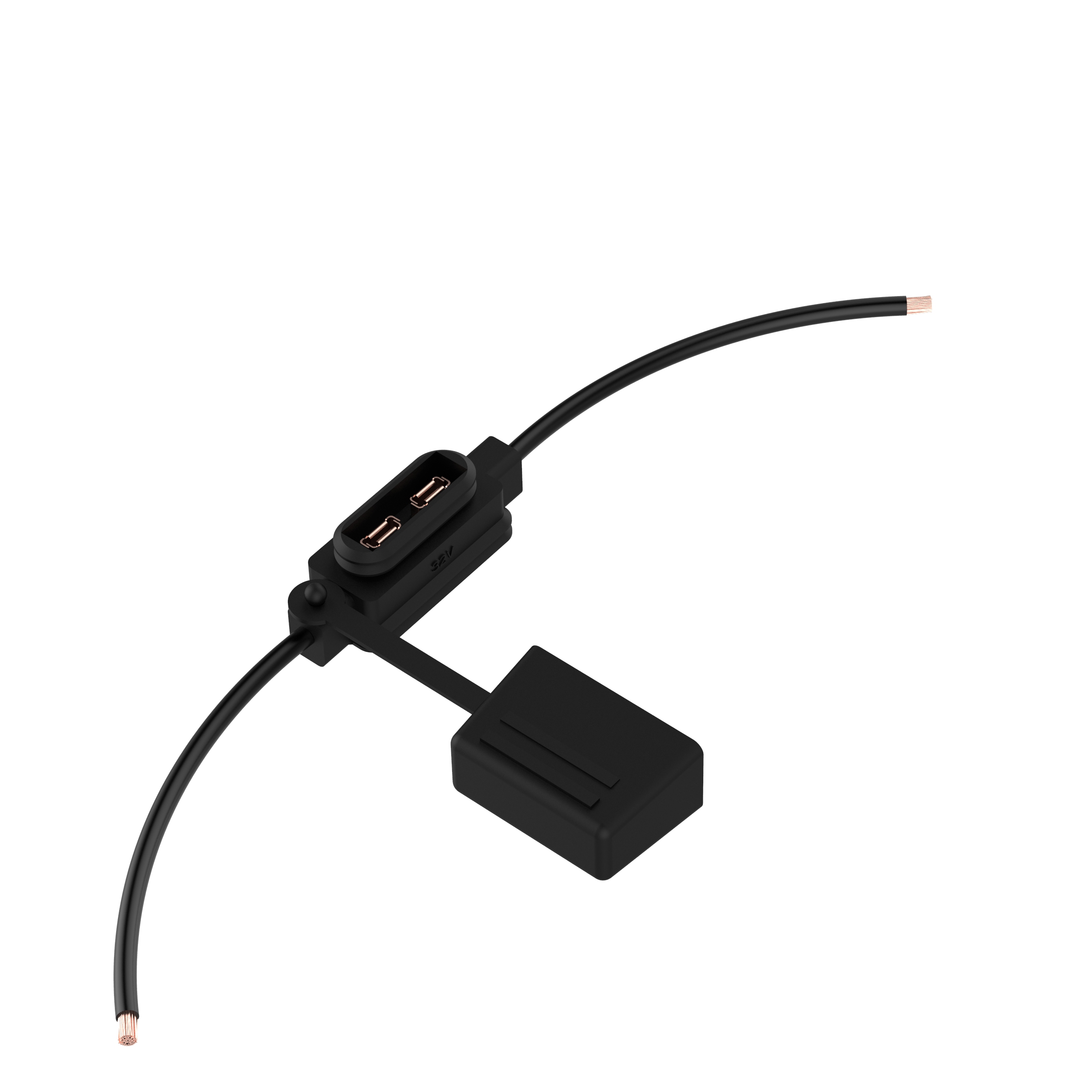 Sicherungshalter spritzwassergeschützt für normOTO Kfz-Sicherungen mit elastischem Deckel 1,5 mm² / schwarz