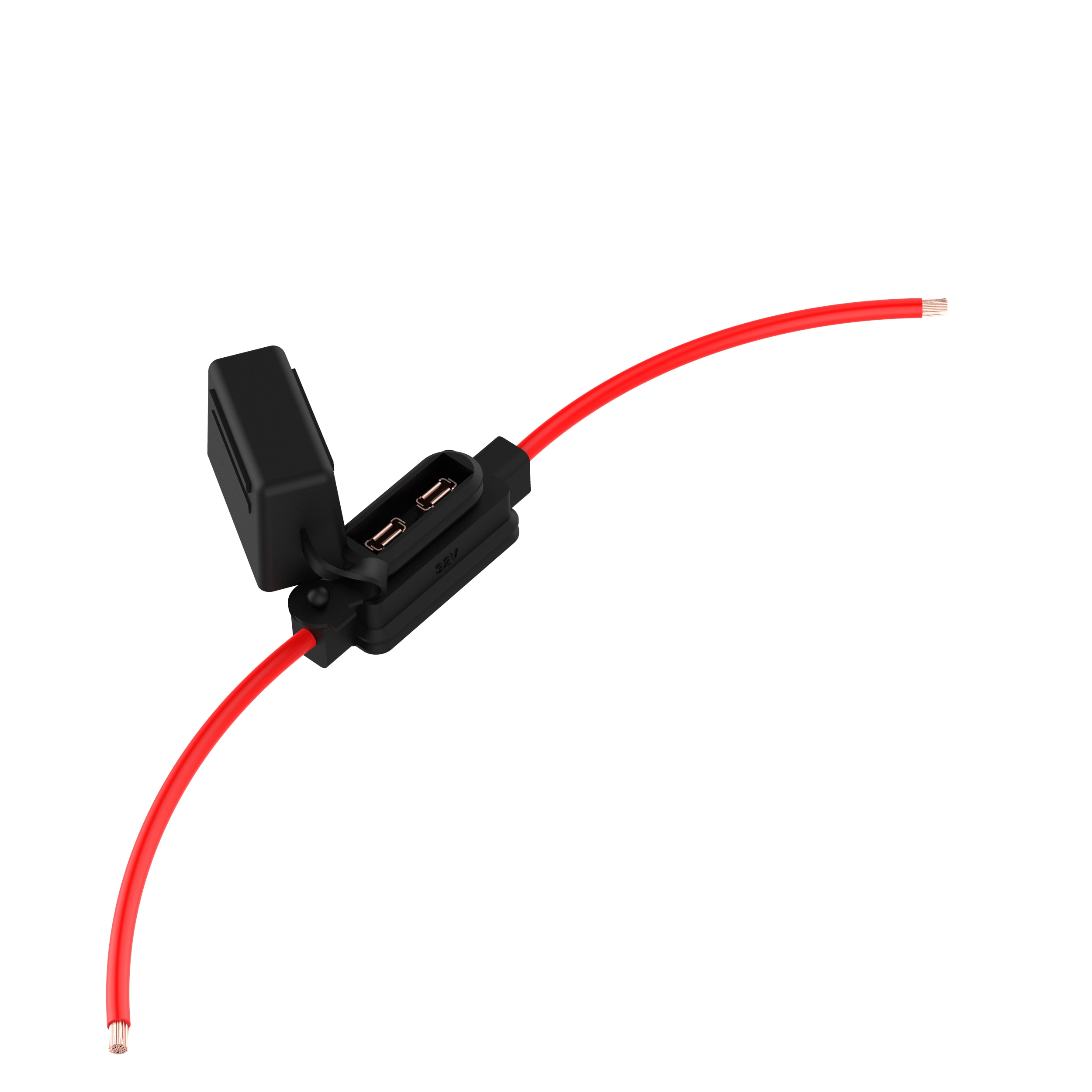 Sicherungshalter spritzwassergeschützt für normOTO Kfz-Sicherungen mit elastischem Deckel 2,5 mm² / rot