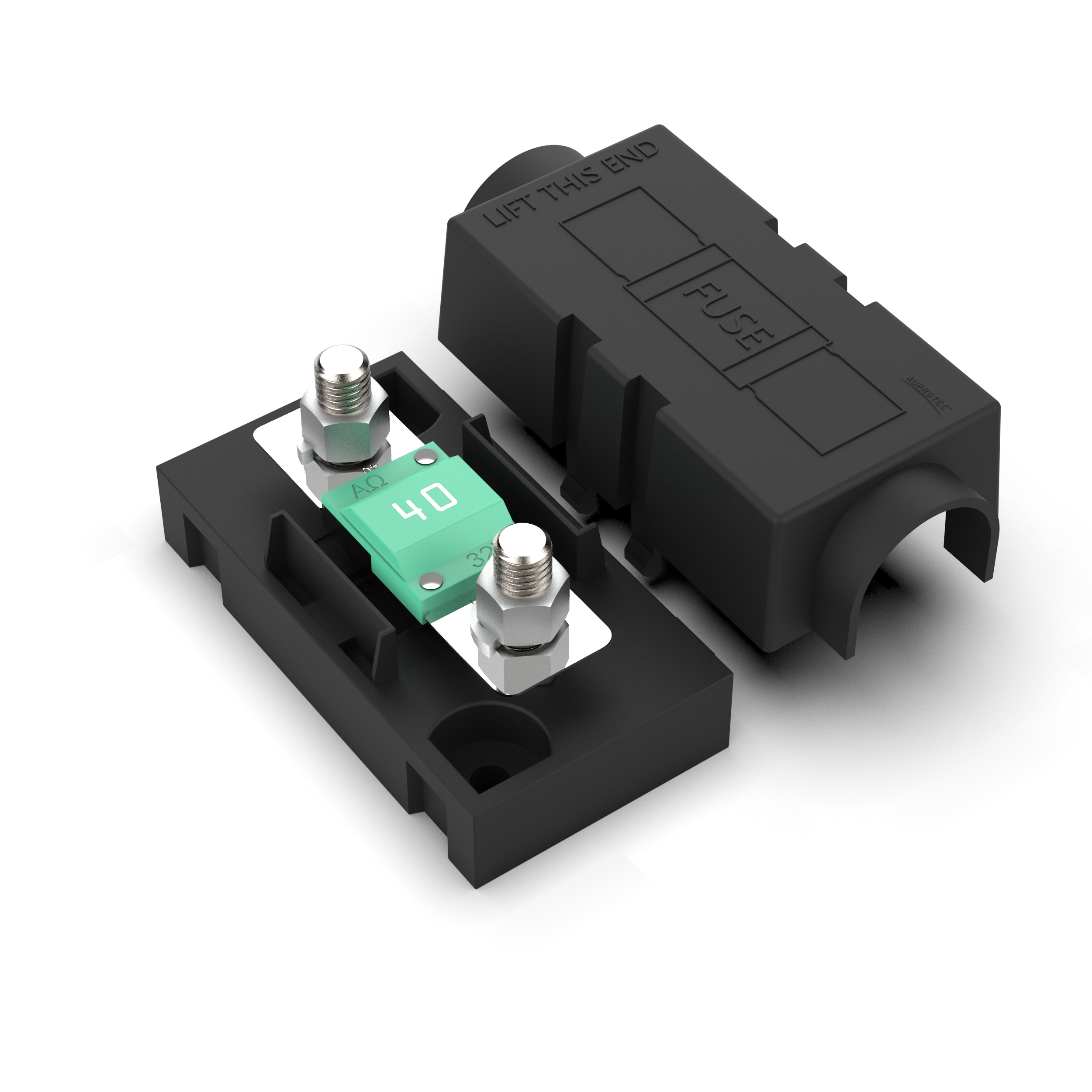 Sicherungshalter für MIDI Sicherungen mit Schutzabdeckung + MIDI Sicherung 40A grün