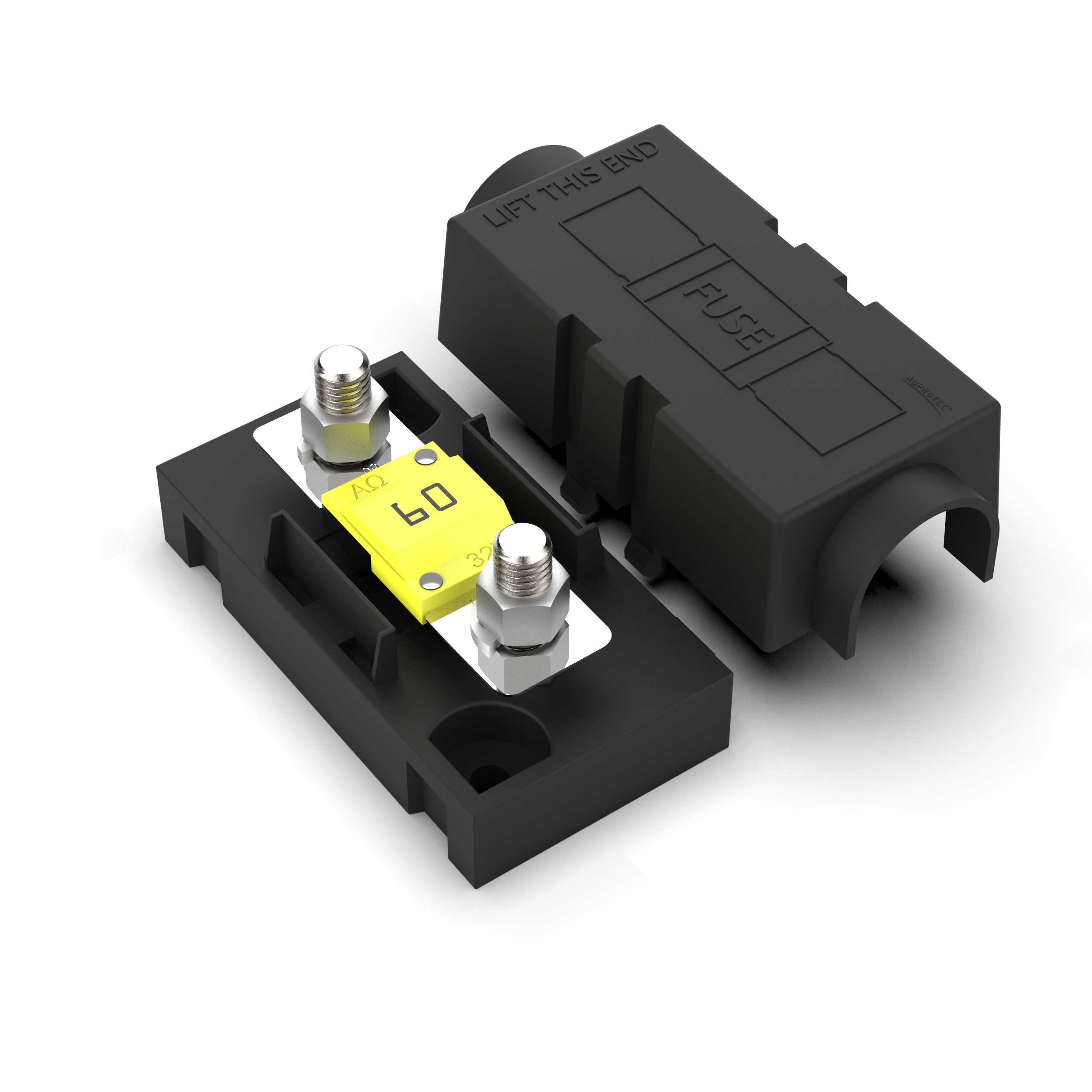 Sicherungshalter für MIDI Sicherungen mit Schutzabdeckung + MIDI Sicherung 60A gelb