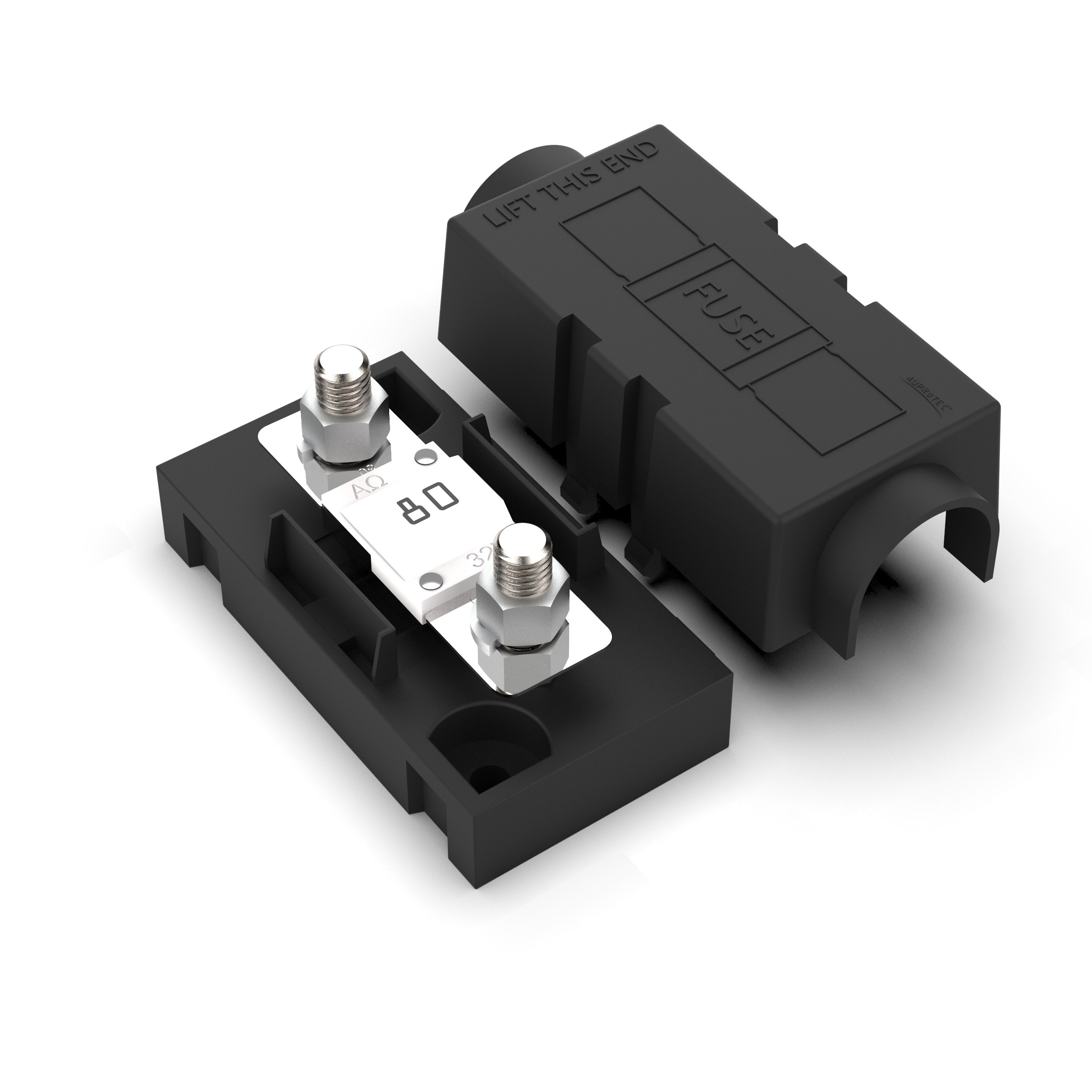 Sicherungshalter für MIDI Sicherungen mit Schutzabdeckung + MIDI Sicherung 80A weiß