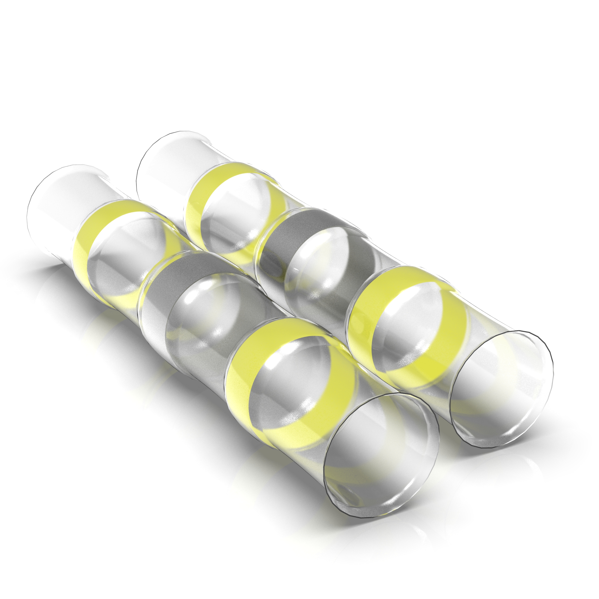 5 Lötverbinder 4,0 - 6,0 mm² gelb mit Schrumpfschlauch Ø 6 mm