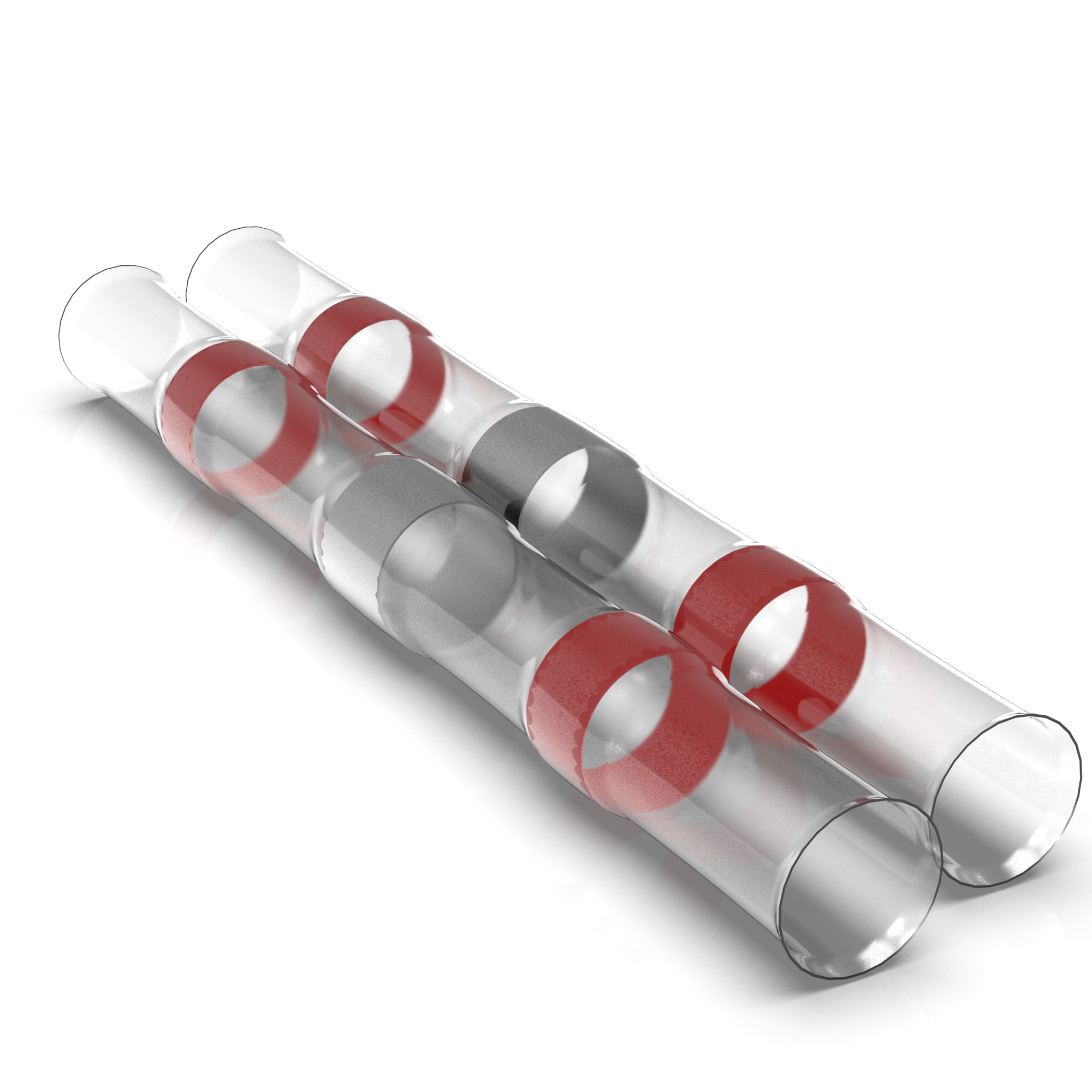 50 Lötverbinder 0,5 - 1,5 mm² rot mit Schrumpfschlauch Ø 3 mm
