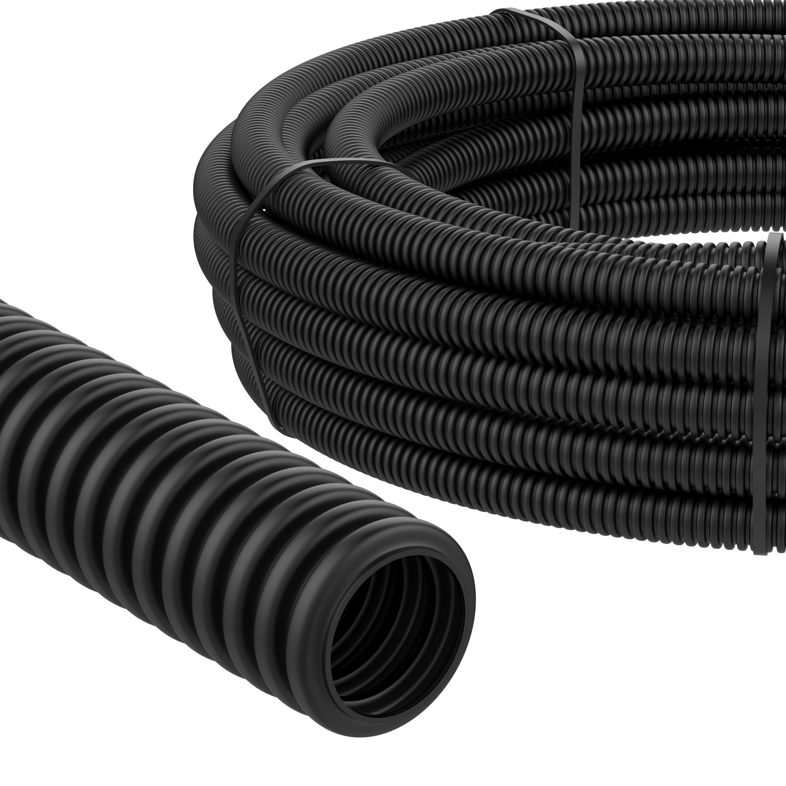 3m PP Wellrohr ungeschlitzt NW 12 | Schwarz | Innen-Ø 12,5 mm | UV- & hitzebeständig