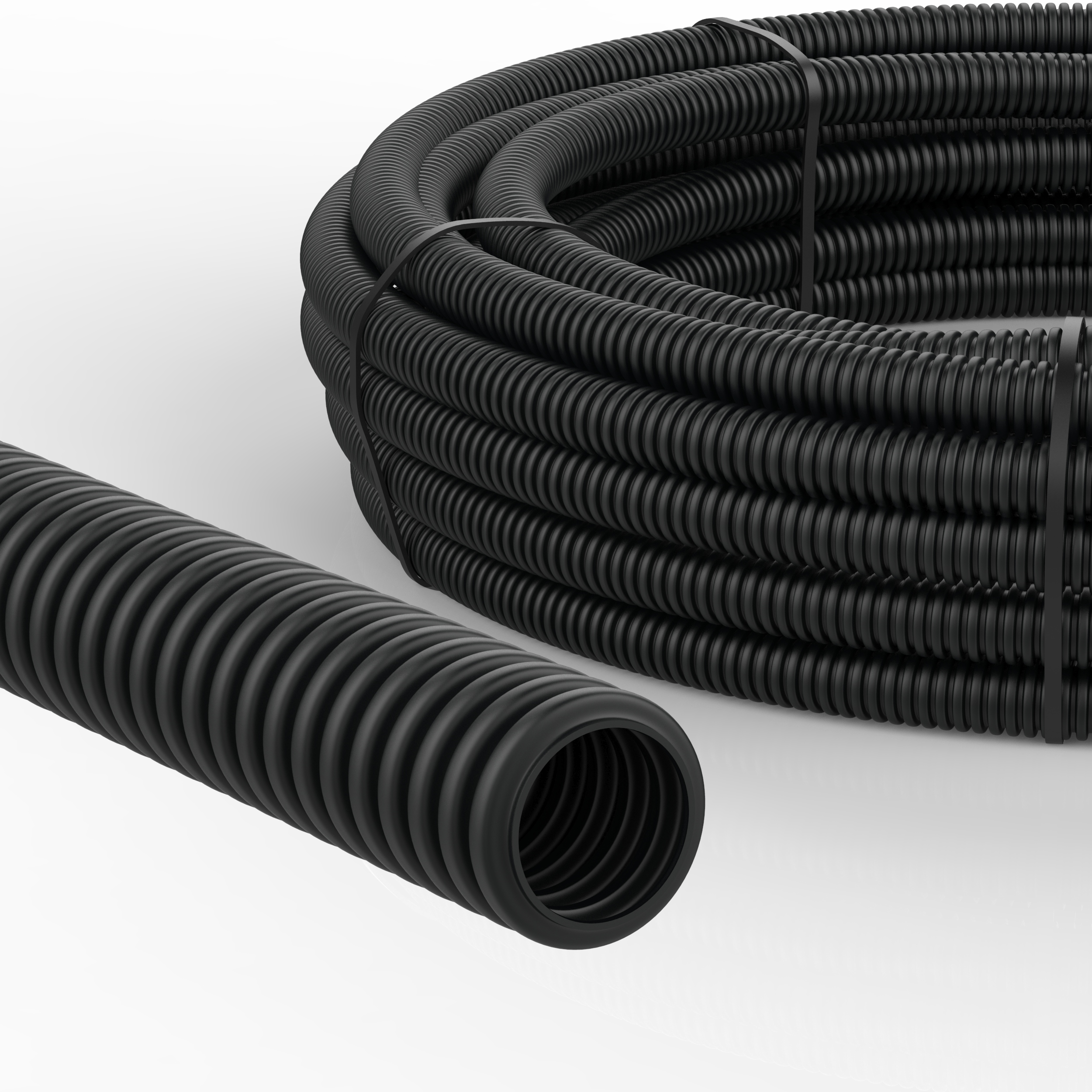 Ø 13 mm / Außen Ø 16 mm Wellrohr schwarz Wellschlauch ungeschlitzt PP hitzebeständig Meterware