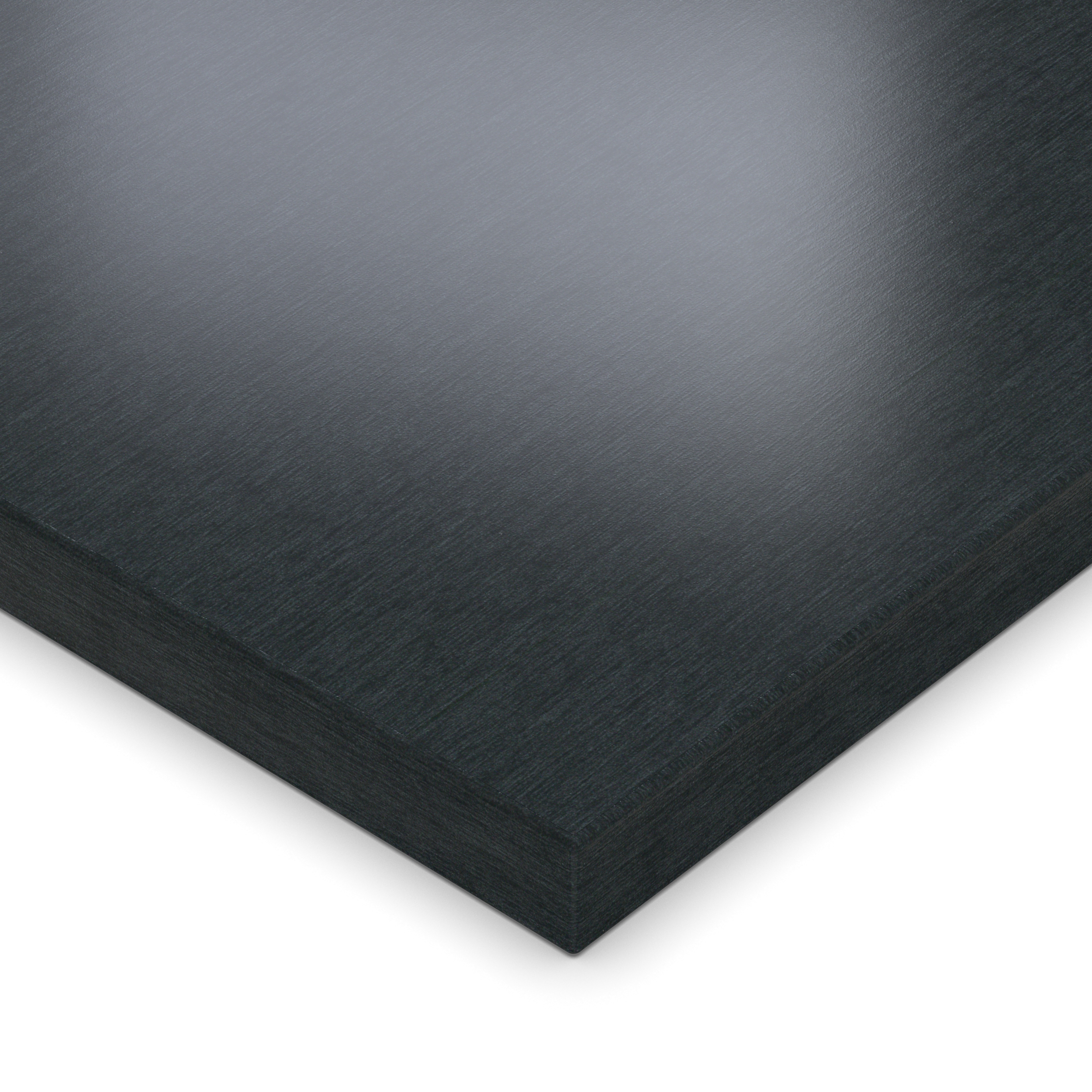 Tischplatte 160x90 cm 19 mm Alux Schwarz Melaminharz kratzfest - 2 mm ABS-Kante - PU-Verleimung - pflegeleicht