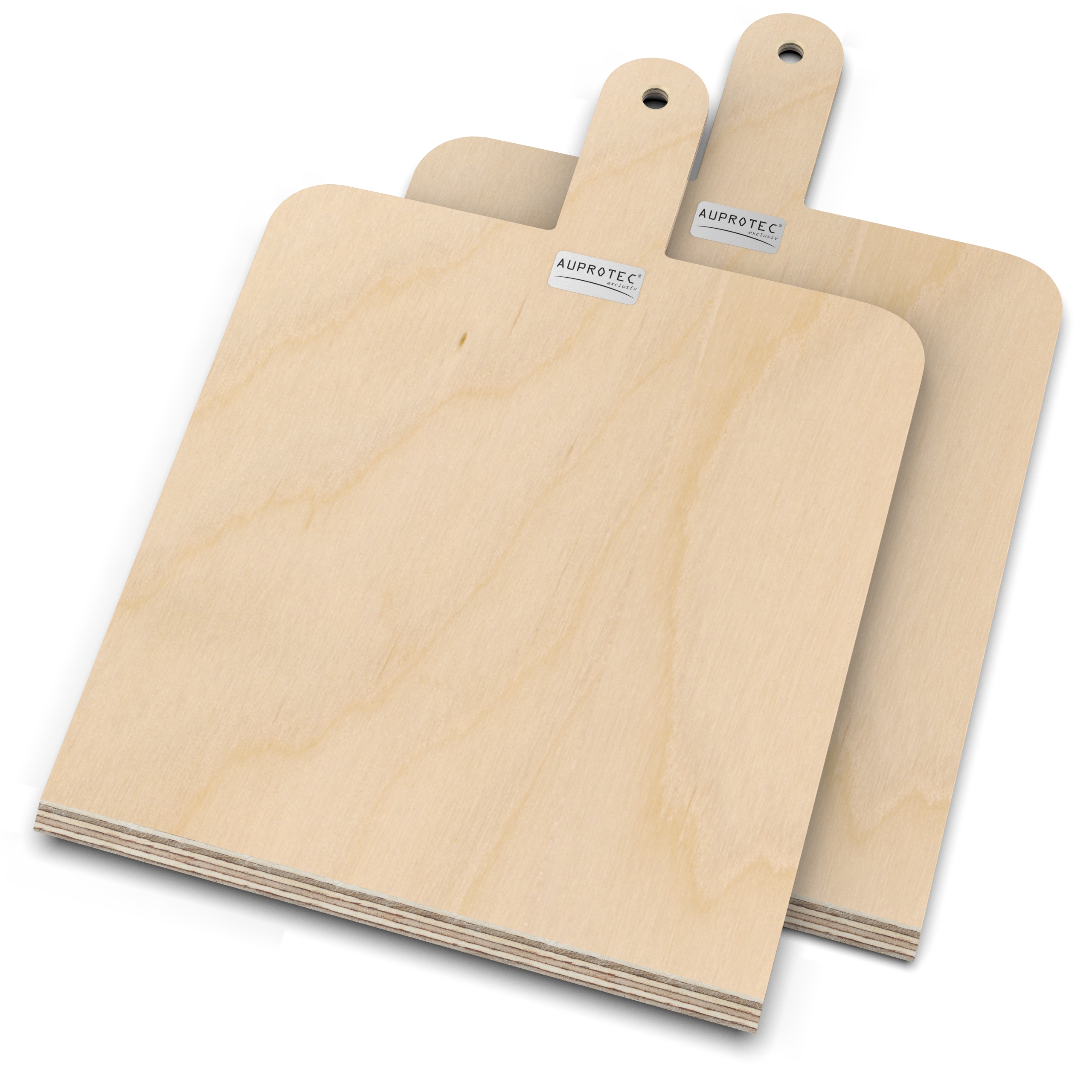 2 Pizzaschaufeln L (32 x 32 cm) Holz Pizzaschieber Pizzabretter Birke geschliffen Modell Danny