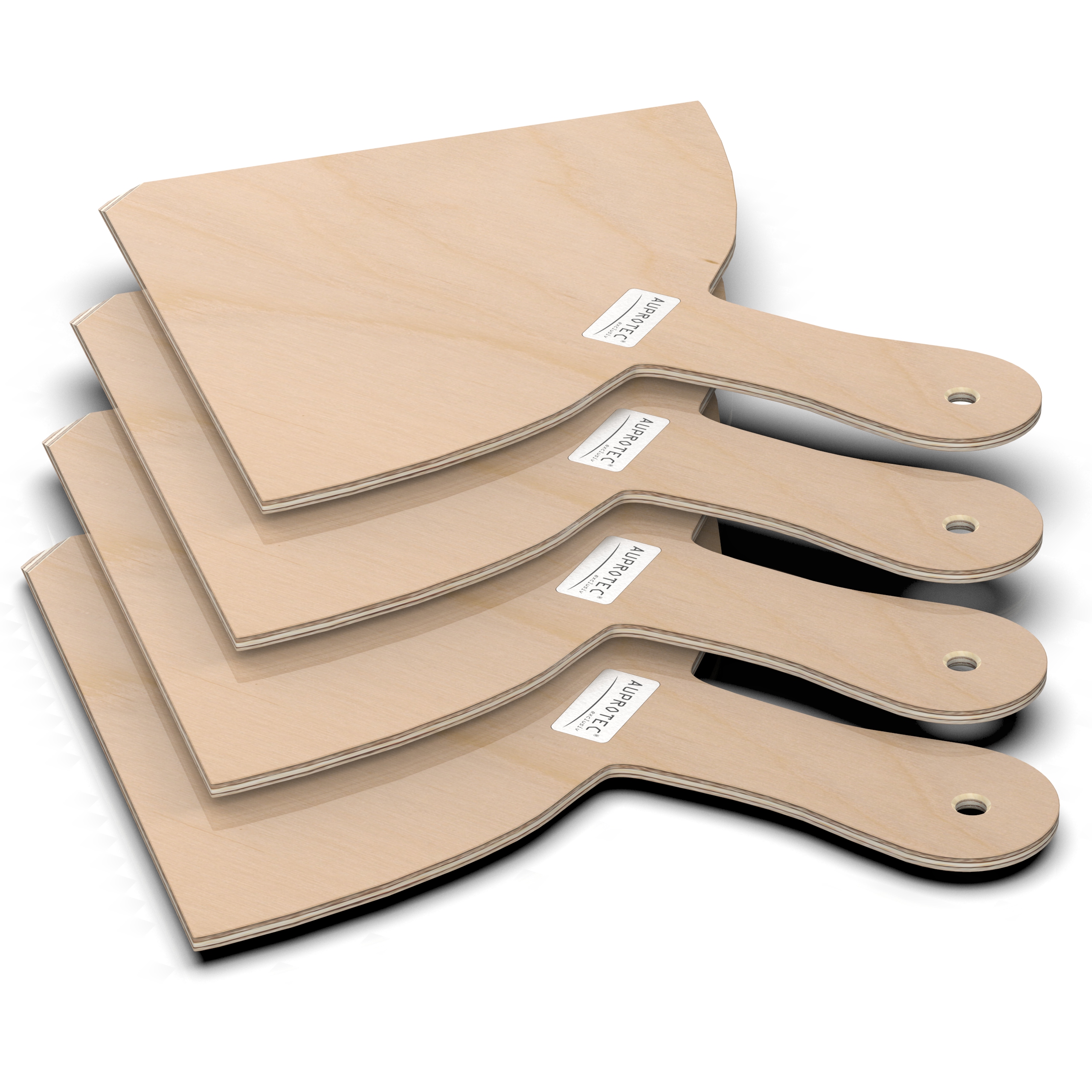 4 Pizzaschaufeln M (16 cm) Holz Pizzaschieber Pizzabretter Birke geschliffen Modell Angie
