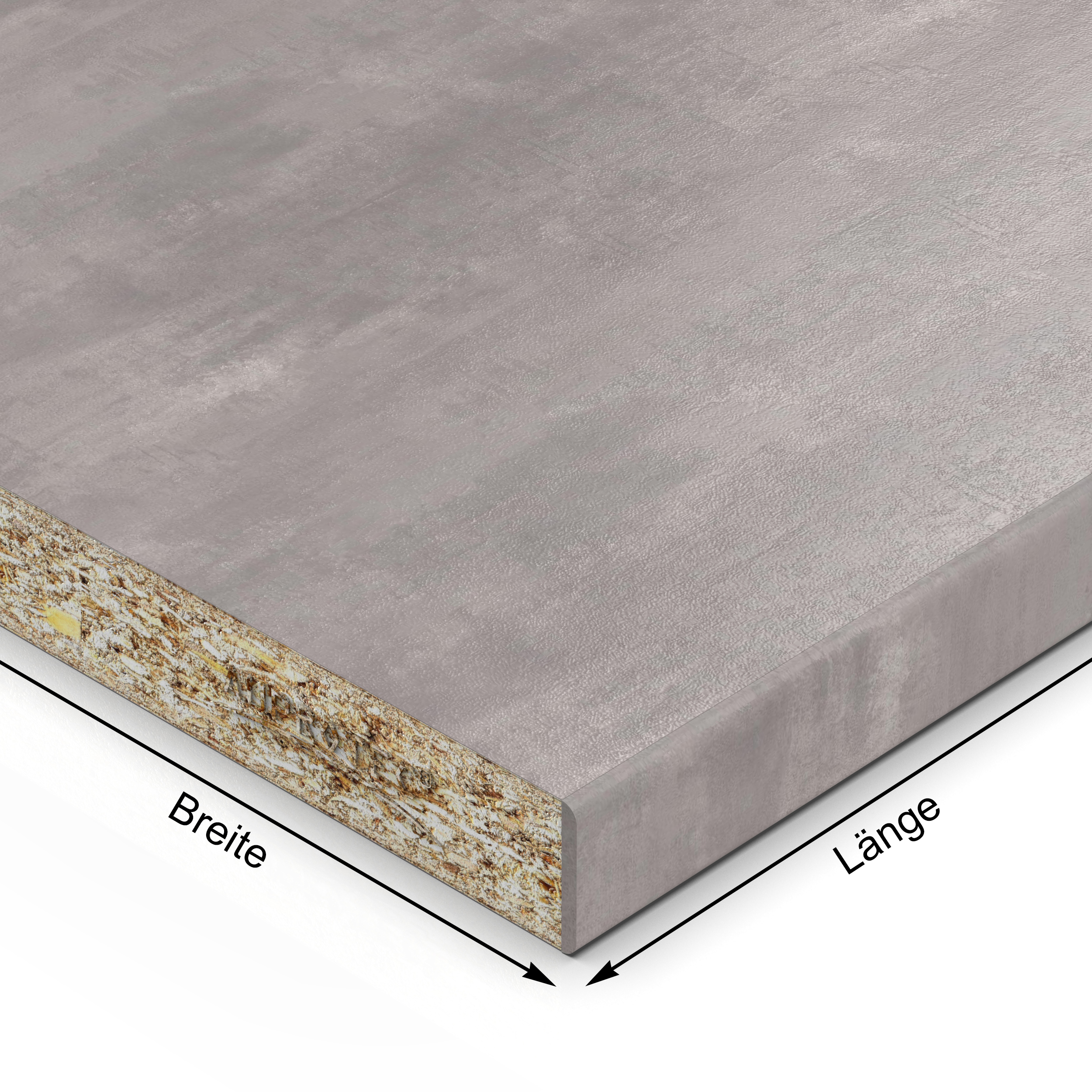 Einlegeboden Dekor Beton perlgrau bis 1000 x 800 mm Regalboden 19 mm mit ABS Kante beschichtet