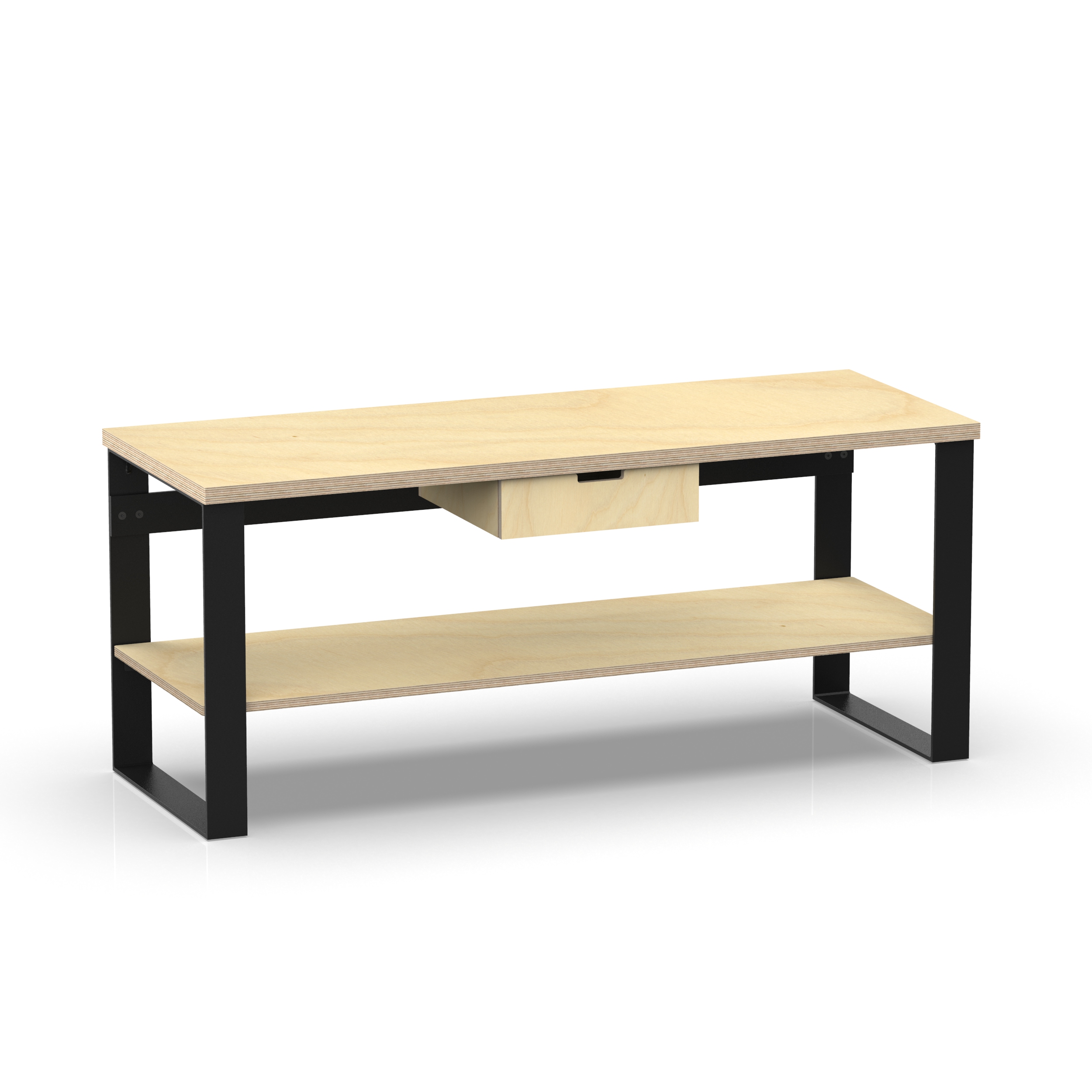 Profi Design Werkbank 2000 x 750 x 850 mm mit 40 mm Arbeitsplatte + Boden mit Schubkasten mitte