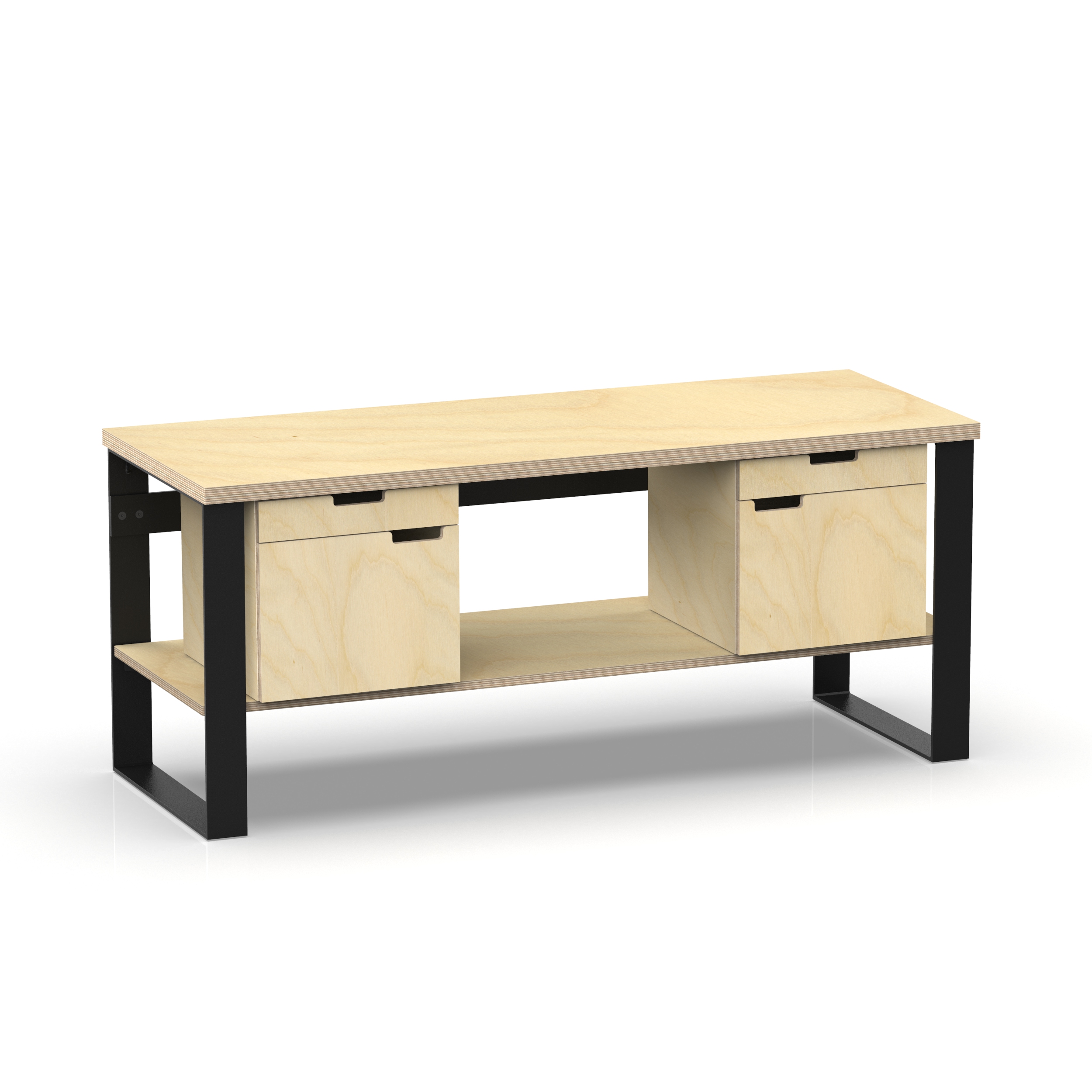 Profi Design Werkbank 1800 x 750 x 850 mm mit 40 mm Arbeitsplatte + Boden + 2 Schränke links & rechts