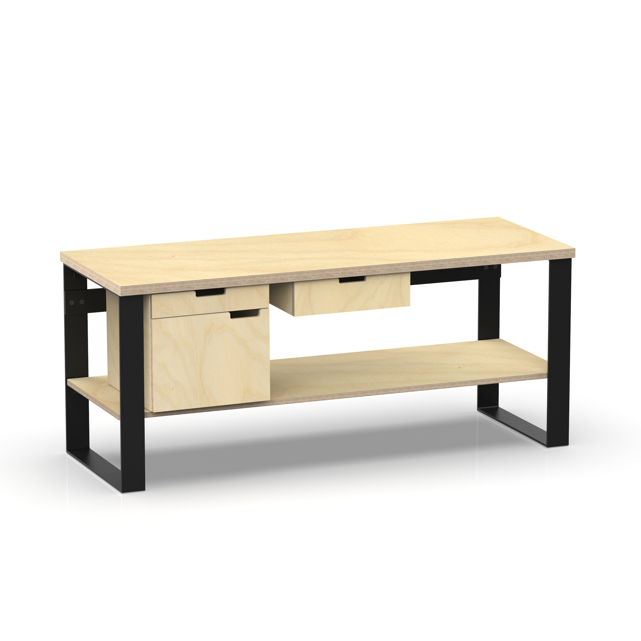 Profi Design Werkbank 1800 x 750 x 850 mm mit 40 mm Arbeitsplatte + 1 Schubkasten mitte + 1 Schrank links