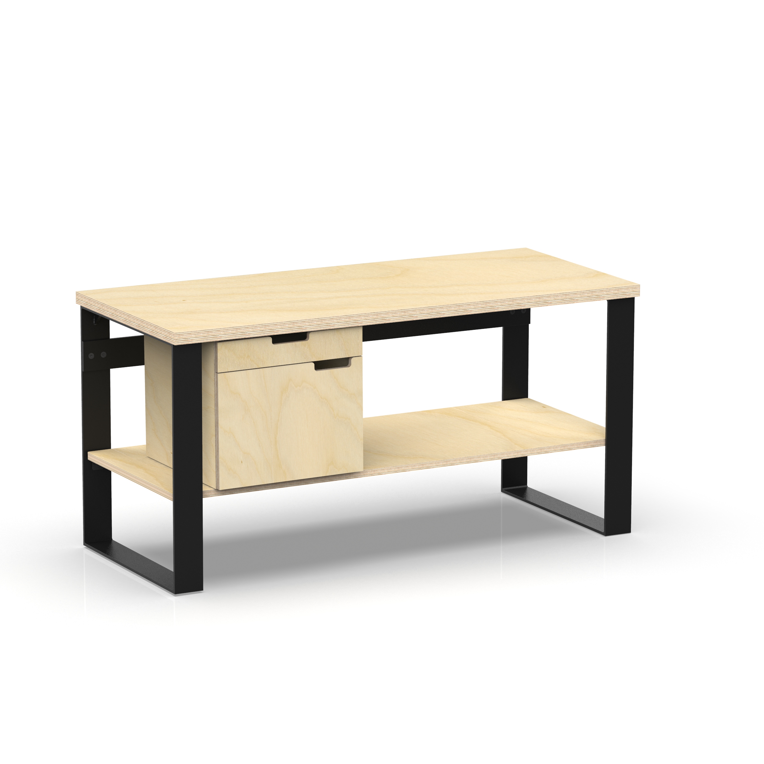 Profi Design Werkbank 1300 x 750 x 850 mm mit 40 mm Arbeitsplatte und Boden + 1 Schrank links