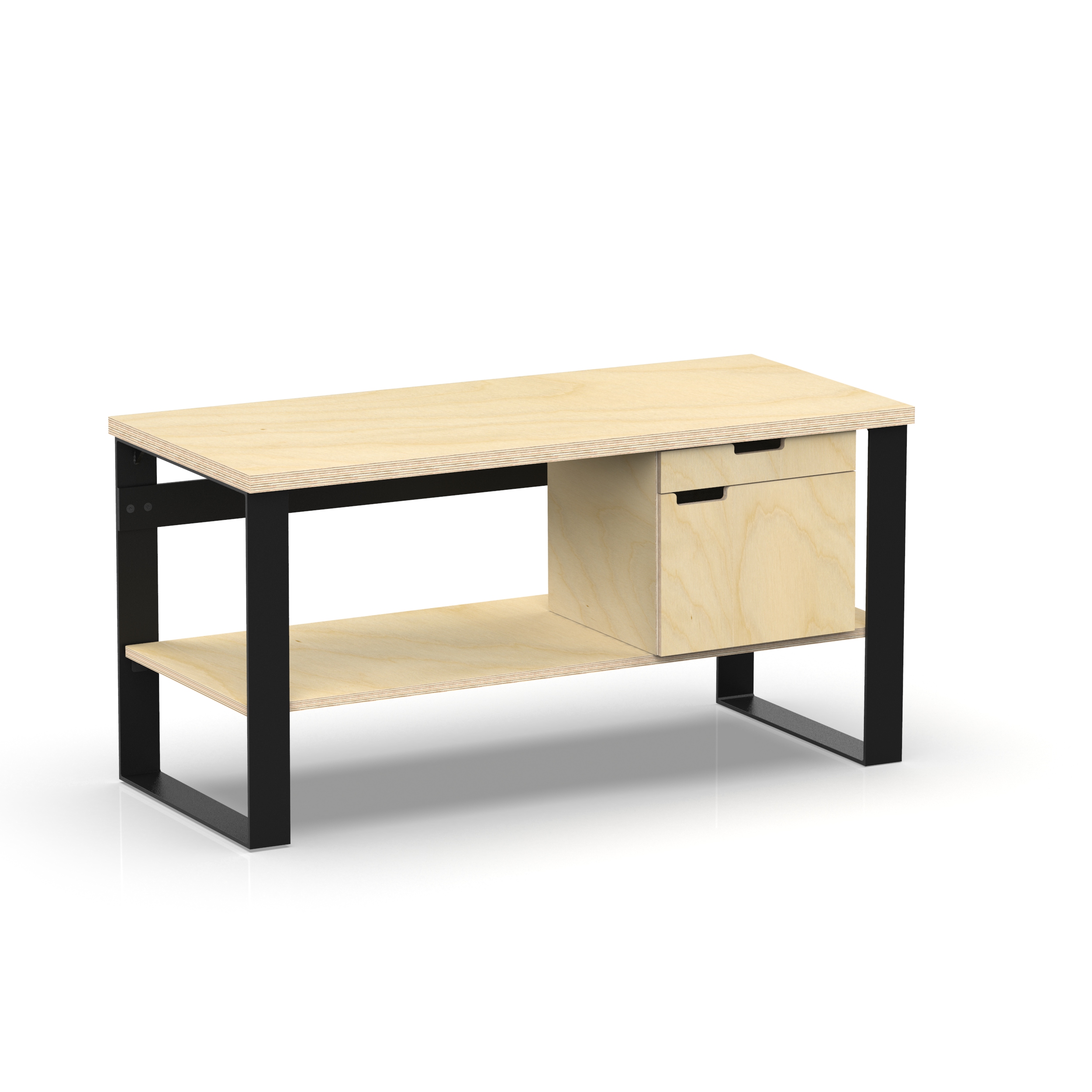 Profi Design Werkbank 1500 x 750 x 850 mm mit 40 mm Arbeitsplatte und Boden + 1 Schrank rechts