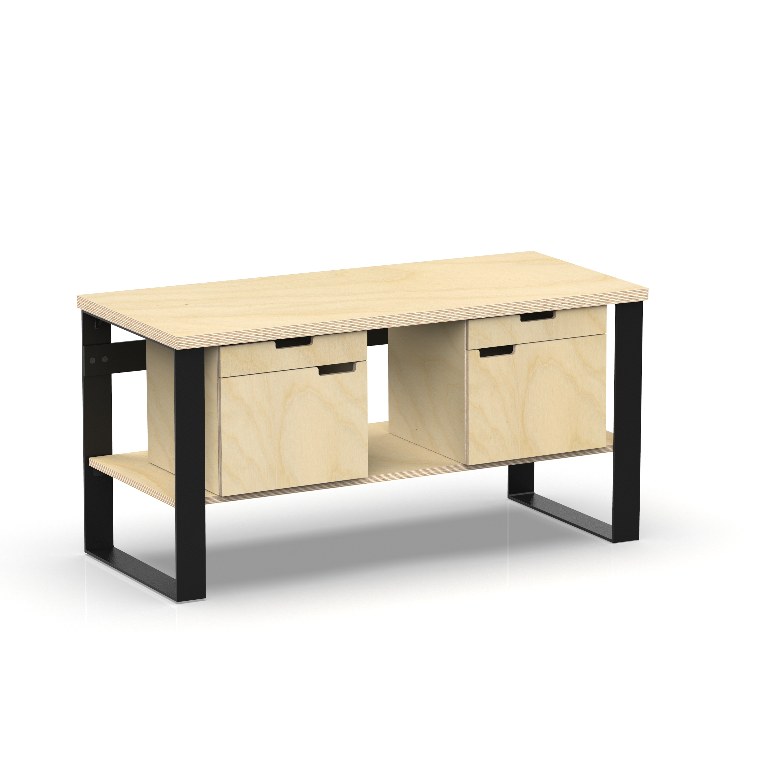 Profi Design Werkbank 1700 x 750 x 850 mm mit 40 mm Arbeitsplatte und Boden + 2 Schränke