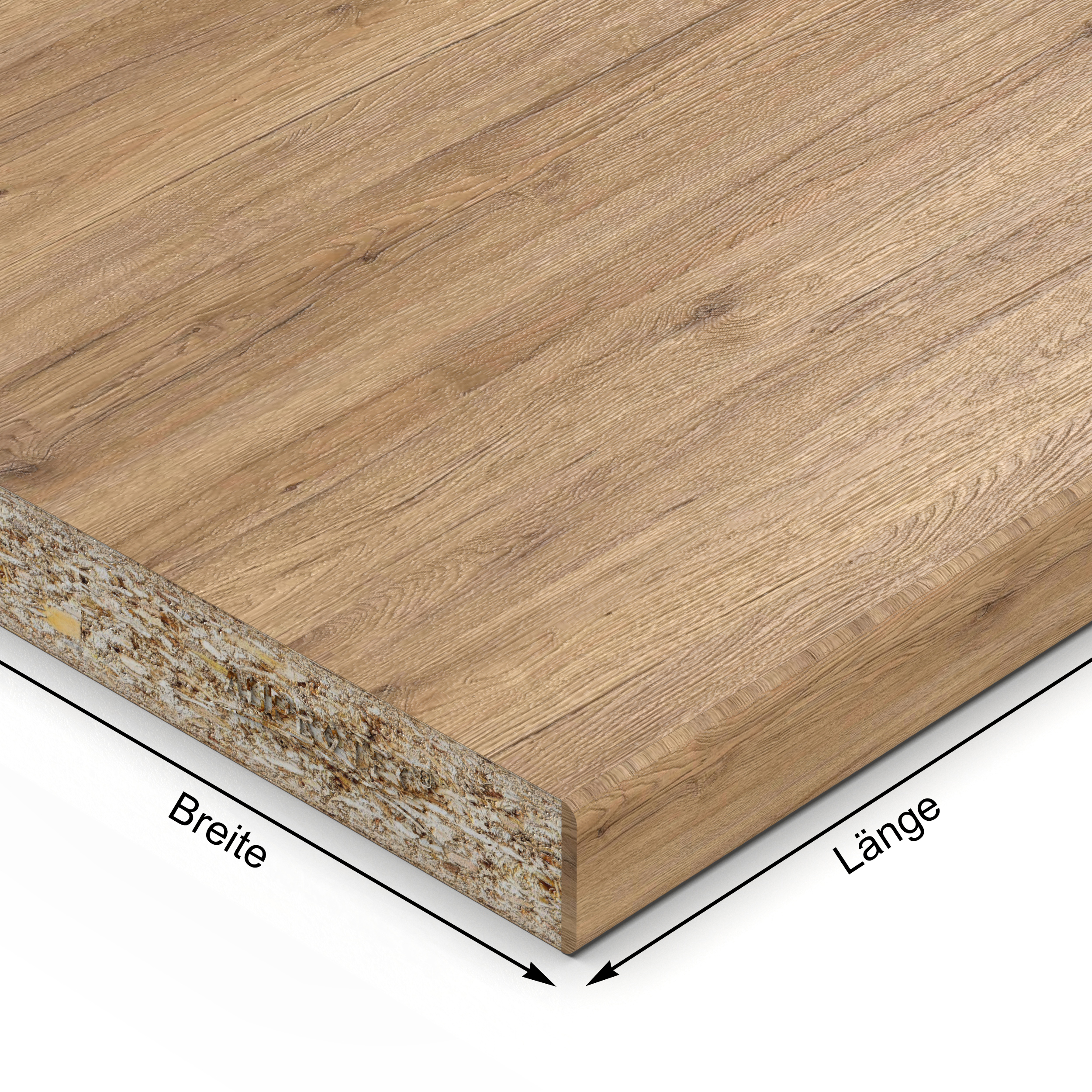Einlegeboden Eiche Sanremo Classic bis 1000 x 800 mm Regalboden 19 mm melaminharzbeschichtet mit ABS Kante