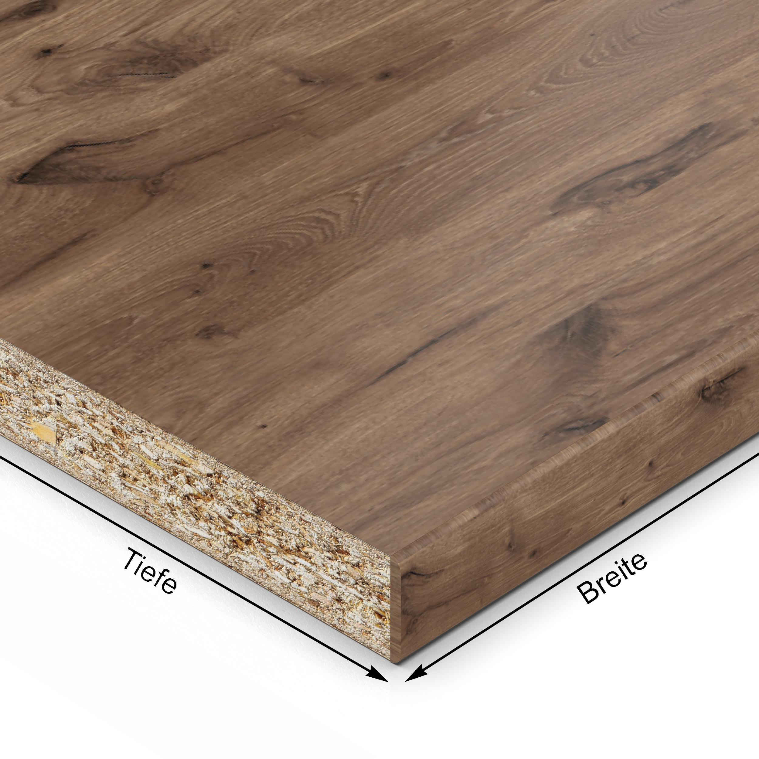 Einlegeboden Dekor Eiche Castell 32360AN bis 1000 x 800 mm Regalboden 19 mm melaminharzbeschichtet mit ABS Kante