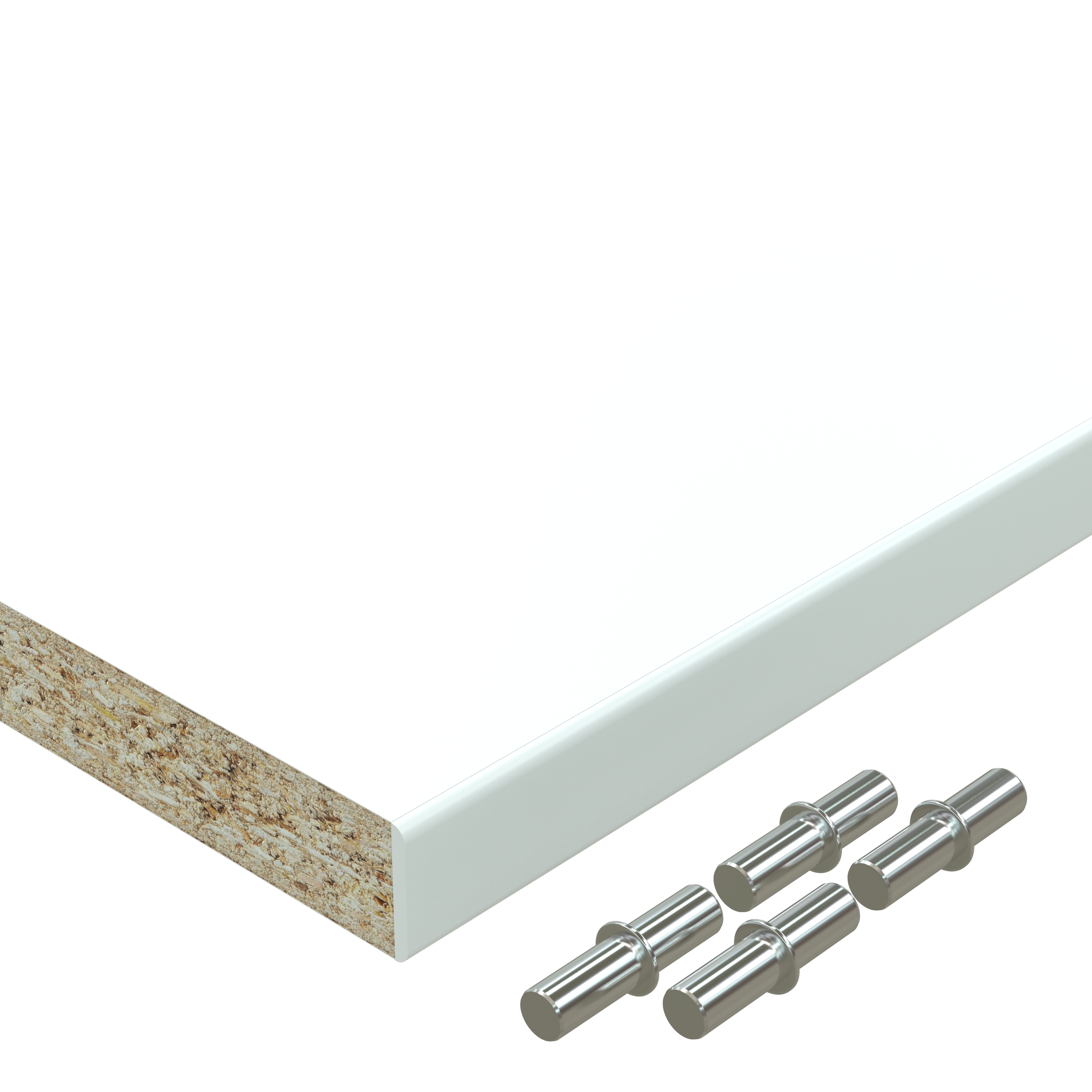 19 mm Einlegeboden weiß bis 1000 x 800 mm Regalboden melaminharzbeschichtet mit ABS Kante
