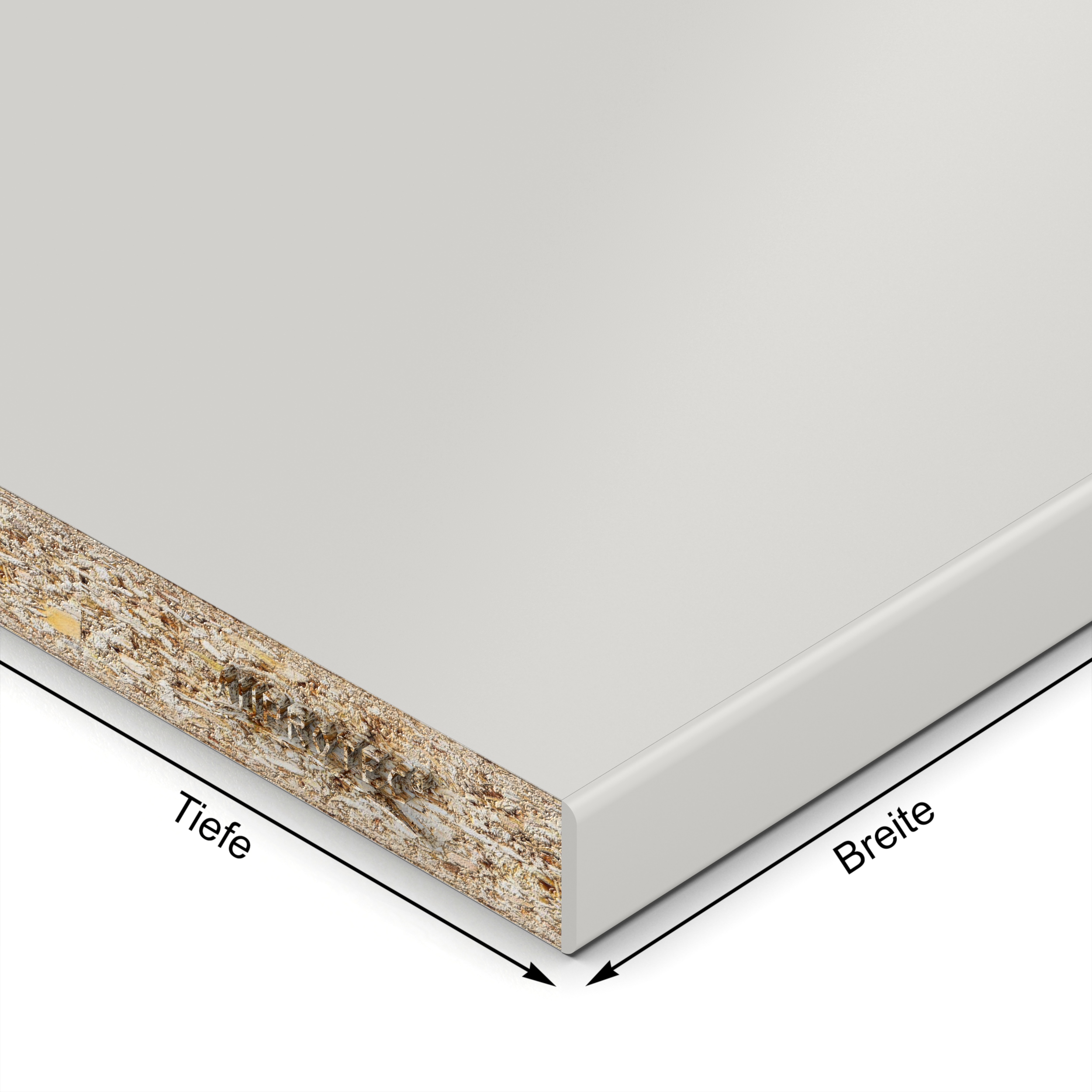 Einlegeboden grau bis 1000 x 800 mm Regalboden 19 mm melaminharzbeschichtet mit ABS Kante