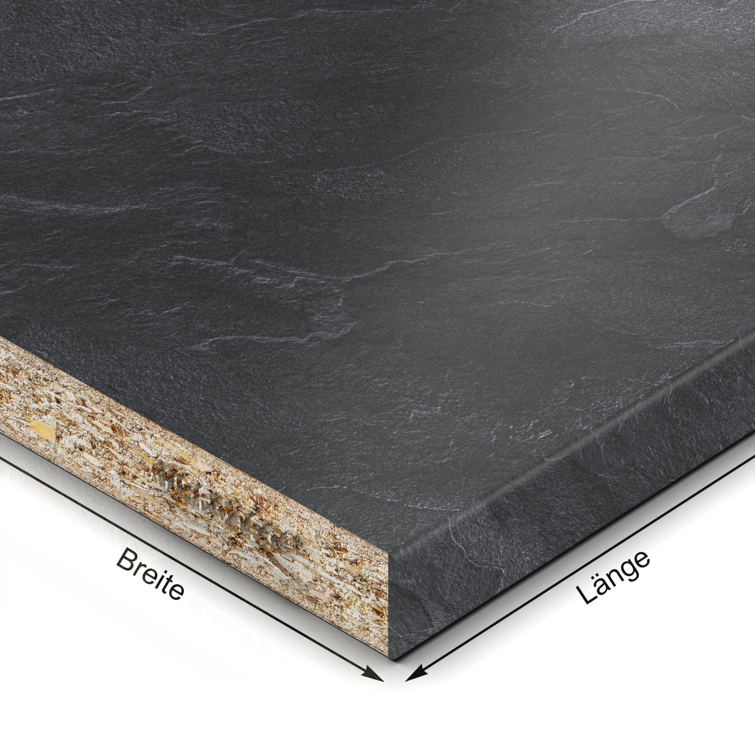 Einlegeboden Dekor Schiefer bis 1000 x 800 mm Regalboden 19 mm melaminharzbeschichtet mit ABS Kante