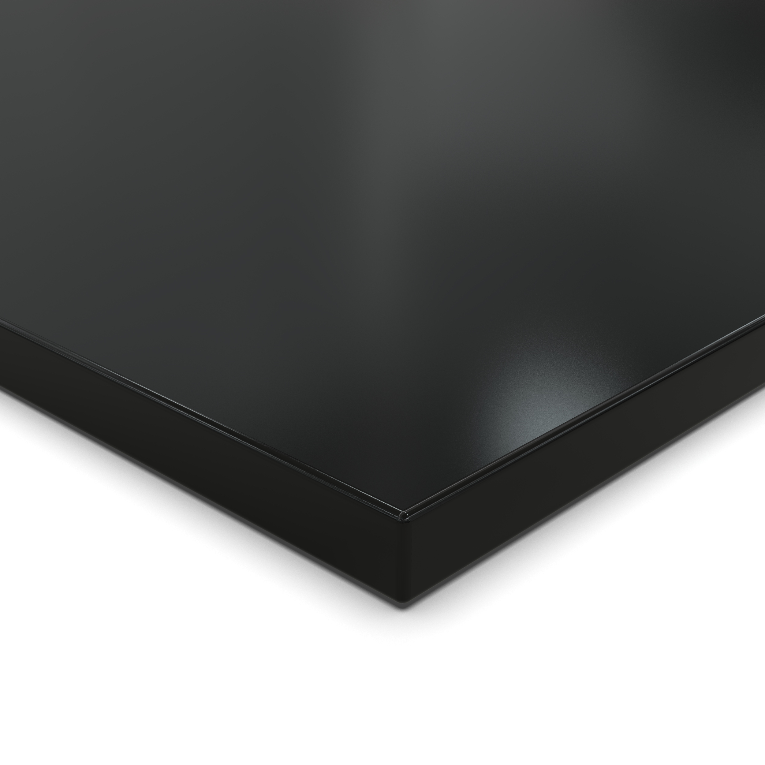 Tischplatte 160x90 cm 19 mm Schwarz Melaminharz kratzfest - 2 mm ABS-Kante - PU-Verleimung - pflegeleicht