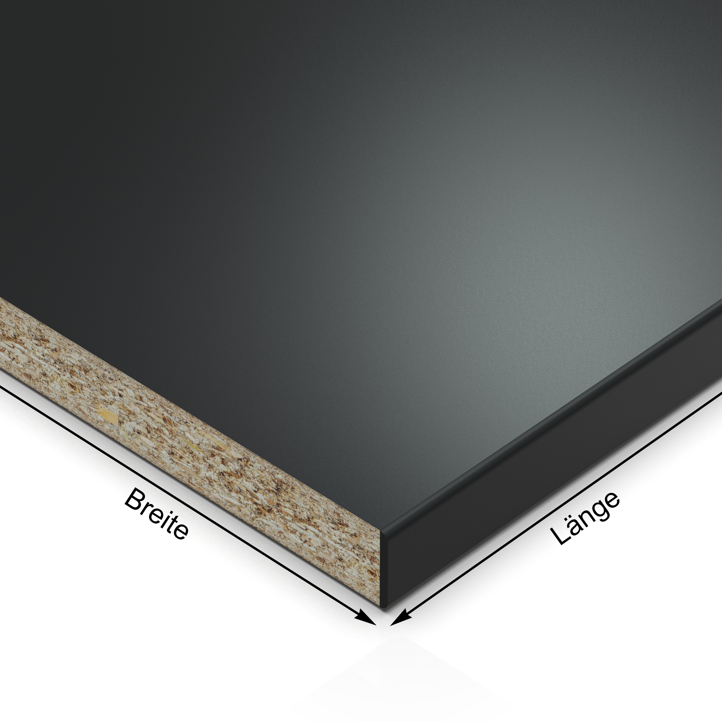 19 mm Einlegeboden schwarz bis 1000 x 800 mm Regalboden melaminharzbeschichtet mit ABS Kante