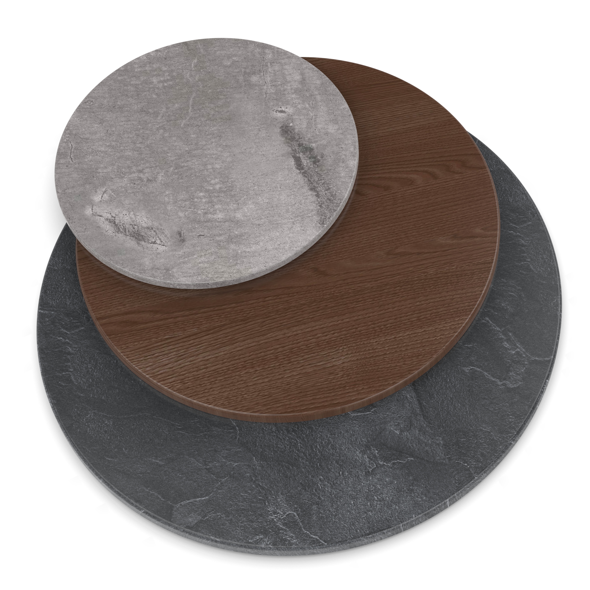 28mm Tischplatte rund Ø 800 mm schwarz Holzplatte melaminharzbeschichtet Spanplatte mit Umleimer ABS Kante Auswahl: 80 cm