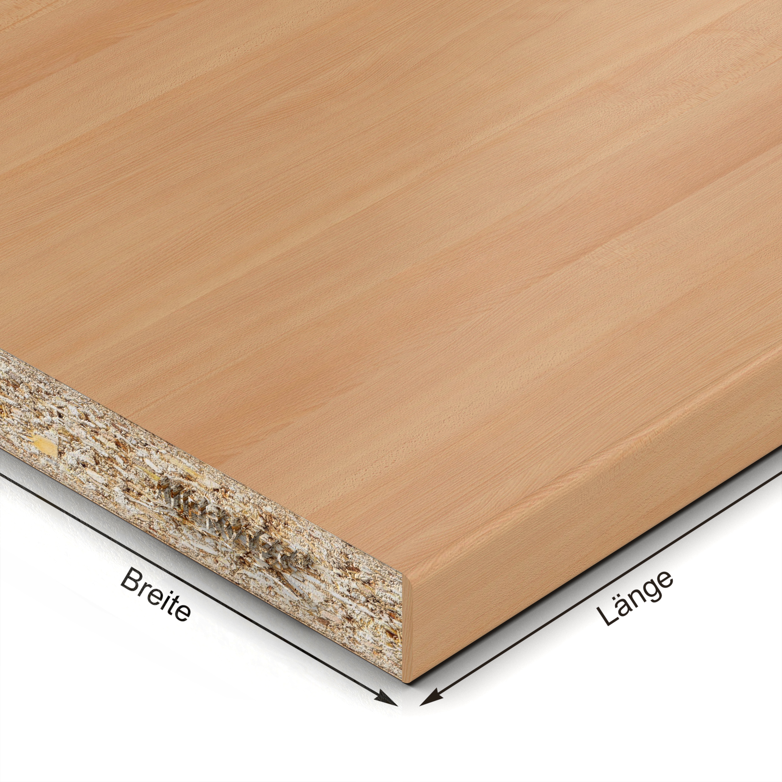 Einlegeboden Dekor Weißbuche bis 1000 x 800 mm Regalboden 19 mm melaminharzbeschichtet mit ABS Kante